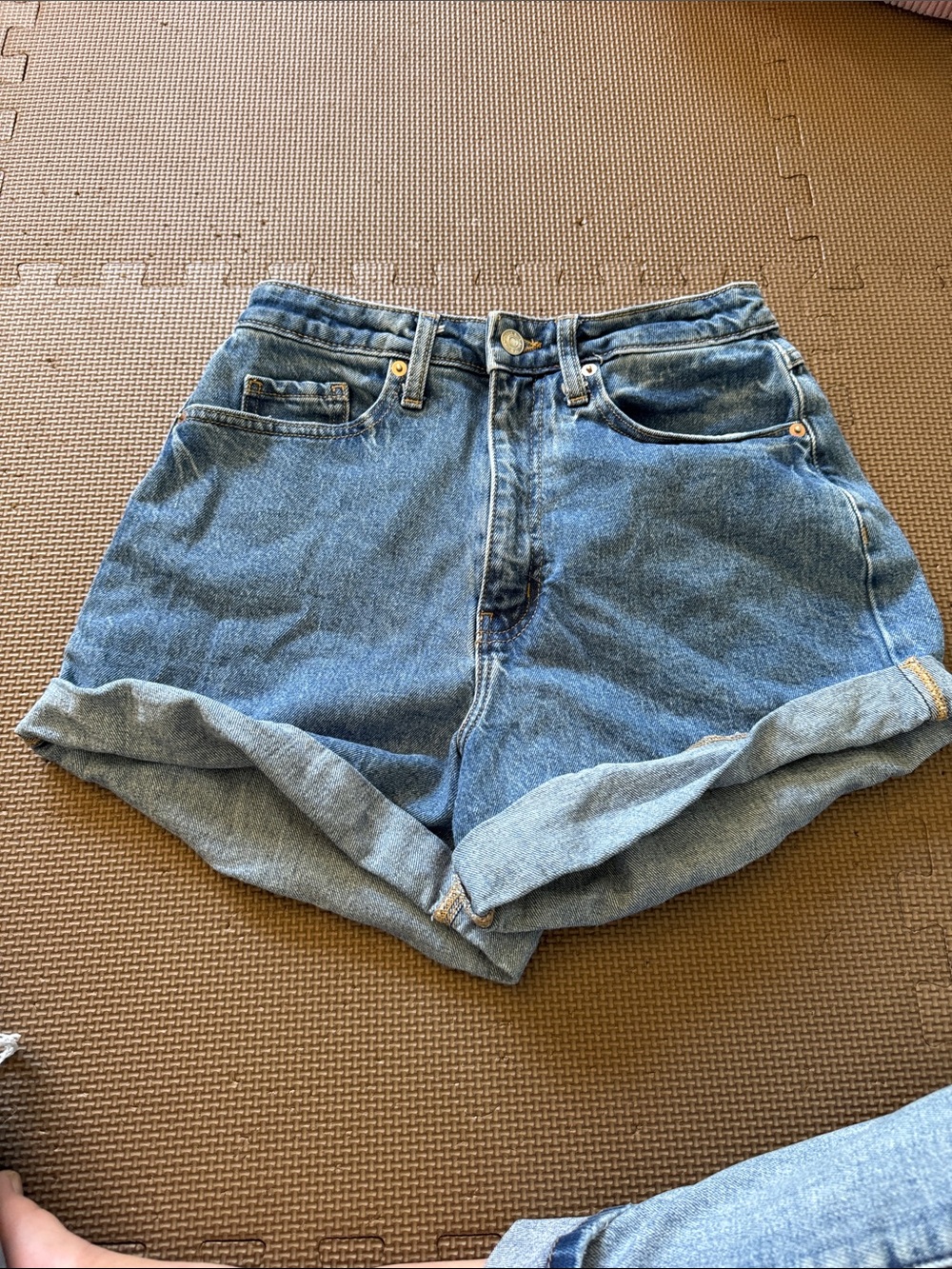 wild fable Blue Rolled Cuff High-Rise Jean Shorts